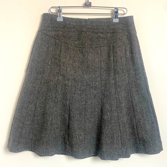 Banana Republic Wool Blend Pleated Skirt Gray Size 4 Academia Classic Preppy - Picture 3 of 9